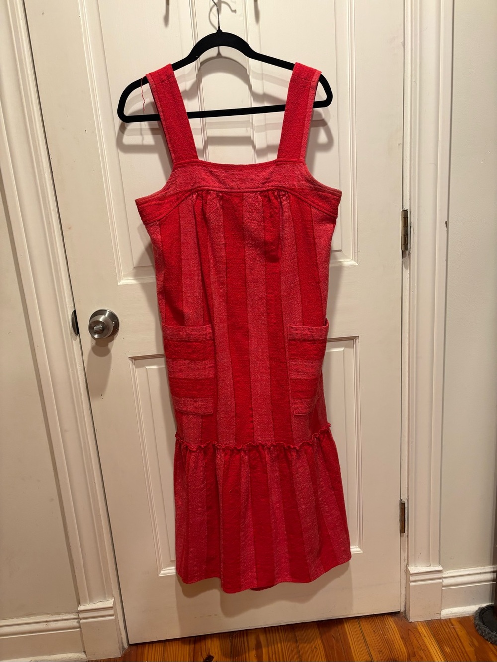 Maeve Bright Red Linen-Blend Top